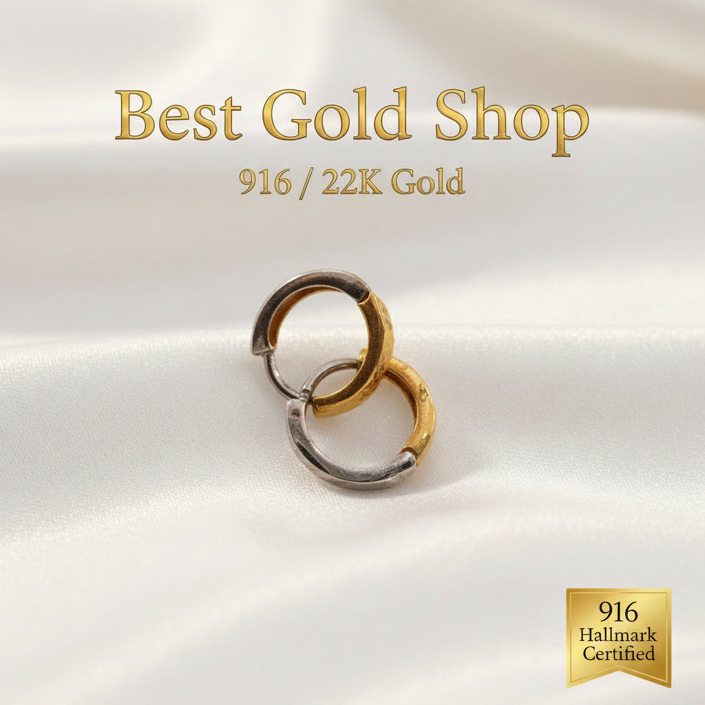 916 Gold 2 - Tone Loop Cutting Earring – Italy DesignEarringsBest Gold Shop