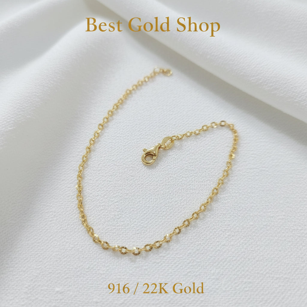 916 Gold (22k) Floral Bracelet Significant Light WeightBraceletsBest Gold Shop