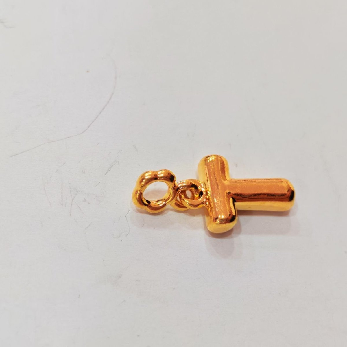 916 Gold Alphabet Pendant & Charm | Lightweight 22K Design - View 34