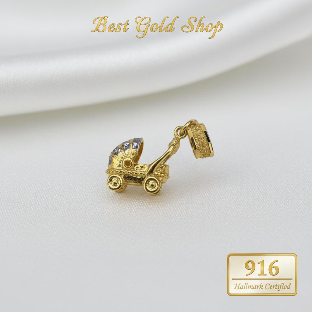 916 Gold Baby Stroller Charm | Symbol of Love New BeginningsCharms & PendantsBest Gold Shop