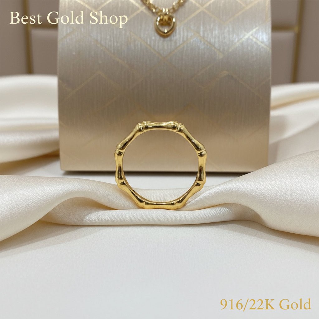 916 Gold (22K) Bamboo Feather light Design Ring for WomenRingsBest Gold Shop