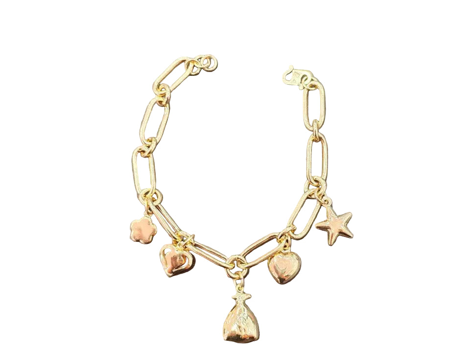 916 Gold Bracelet Design Anchor with Dangling CharmsBraceletsBest Gold Shop