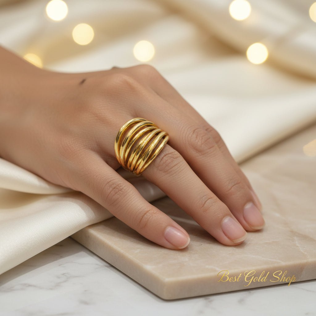 916 Gold (22K) Crisscross V4 Light Weight New design Ring for WomenRingsBest Gold Shop