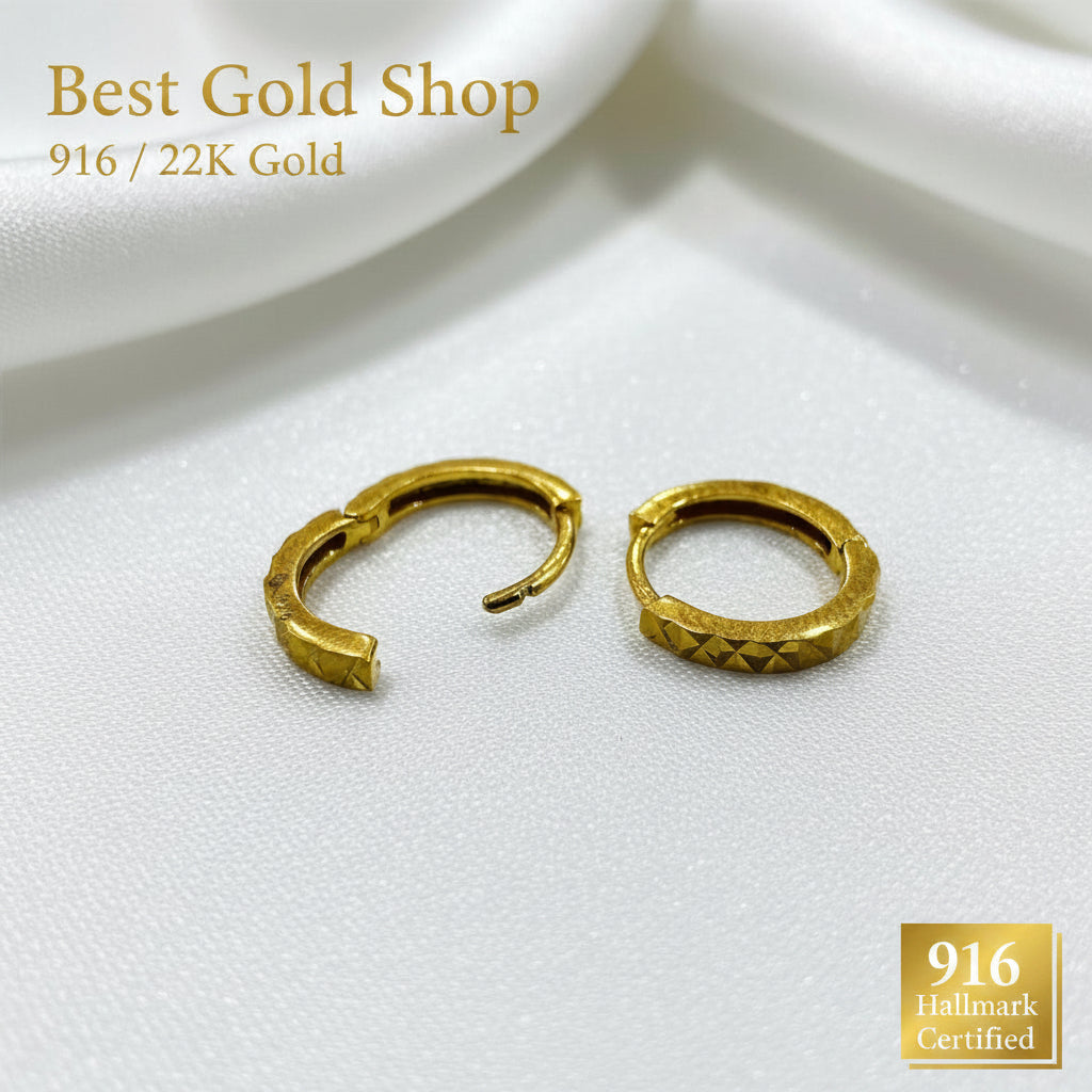 916 Gold Cutting Clip Earring Italy DesignEarringsBest Gold Shop
