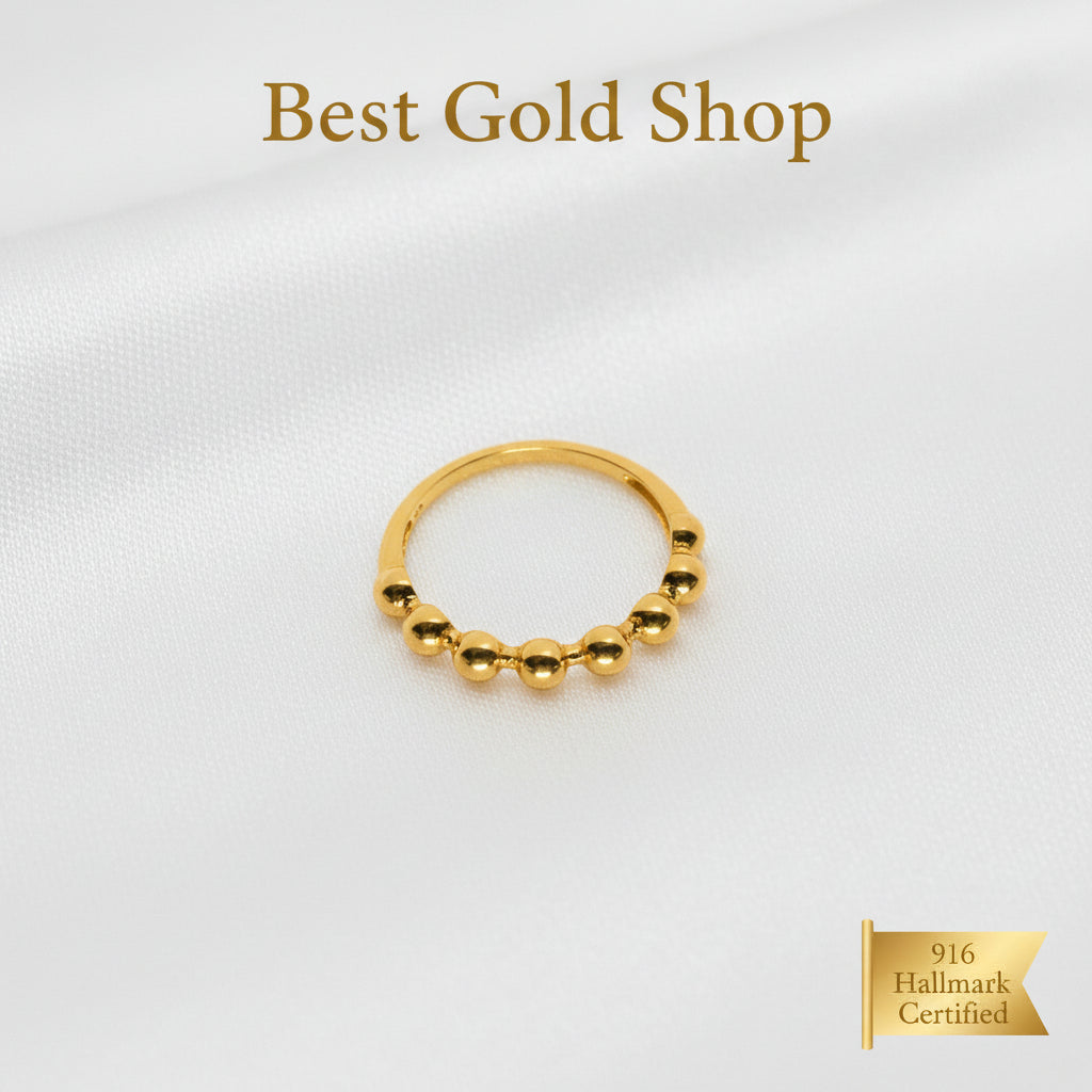 916 gold half-bead ring front view