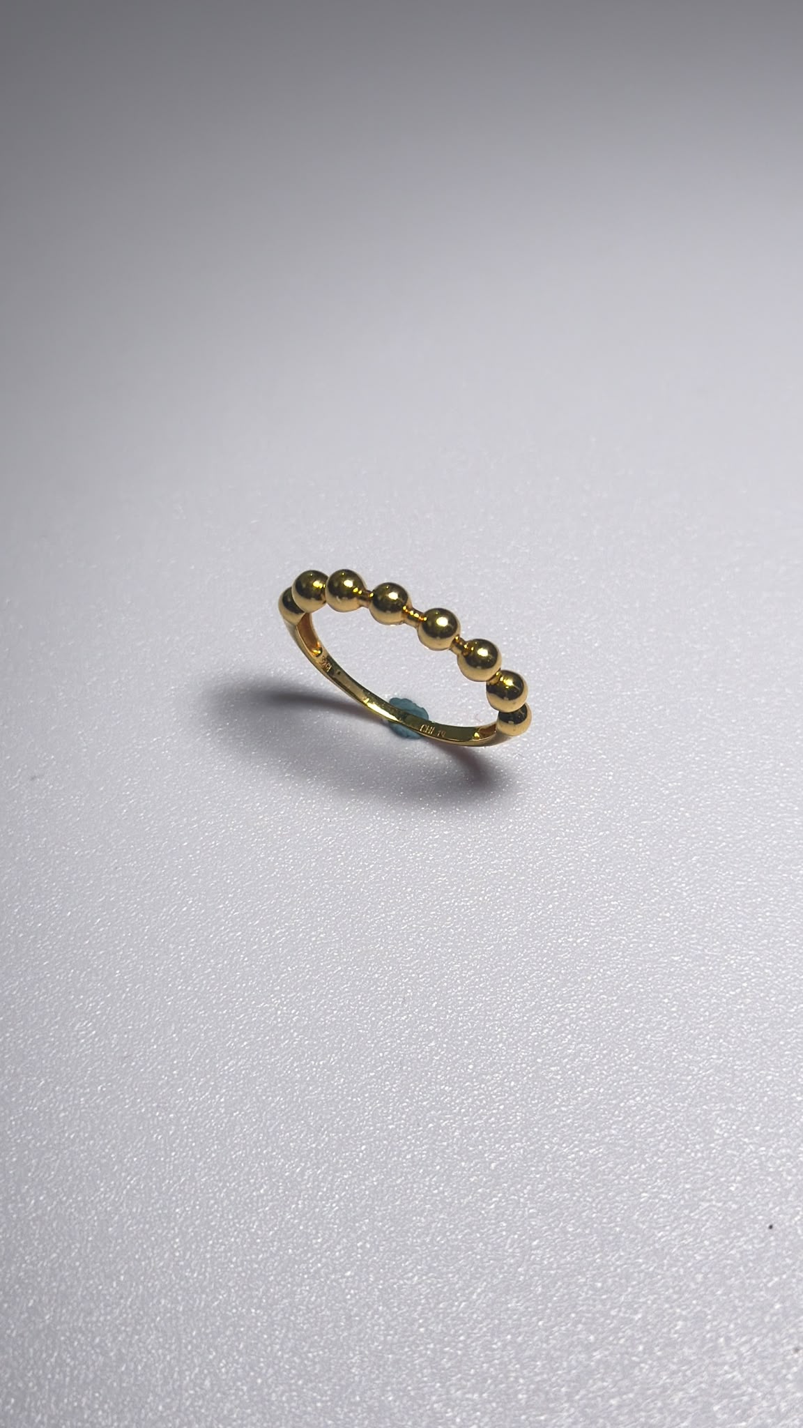 916 gold half-bead ring side view