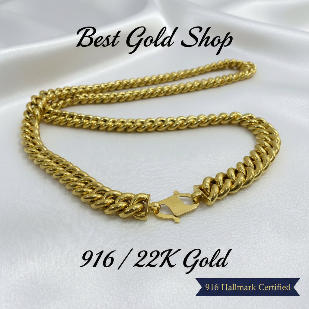 916 Gold (22K) Hollow Fishbone Chain Ultimate Statement Masterpiece Necklace for WomenNecklacesBest Gold Shop