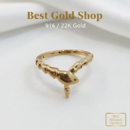 916 Gold Naga Snake Dragon Ring Feather LightRingsBest Gold Shop