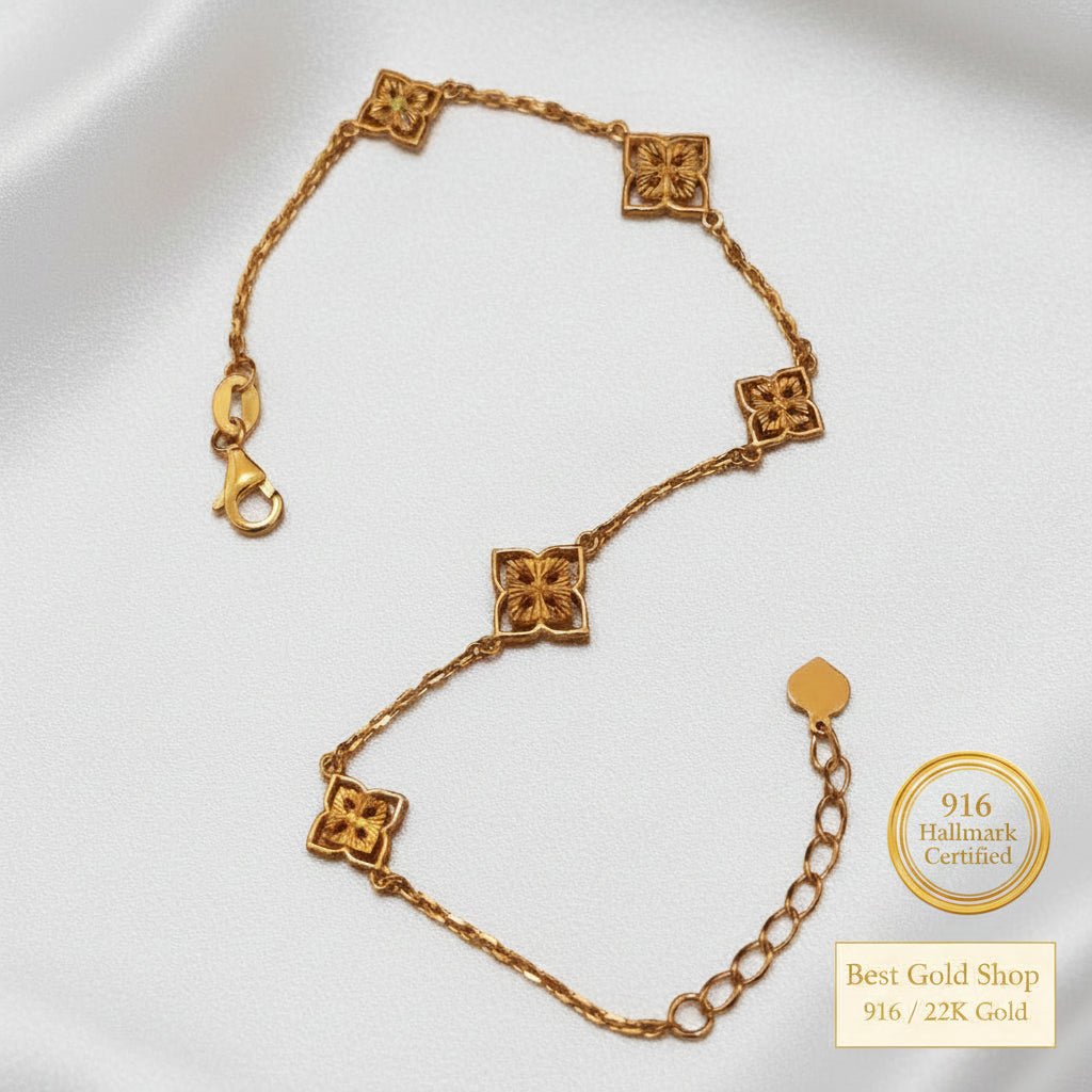 916 Gold Rainbow Leaf Bracelet | Elegant Nature-Inspired DesignBraceletsBest Gold Shop