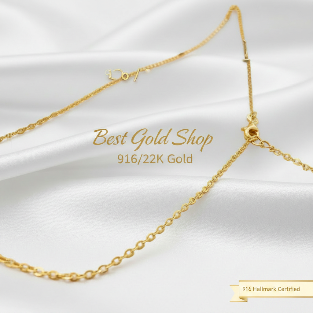 916 Gold Round Link Necklace – Simple and ElegantNecklacesBest Gold Shop
