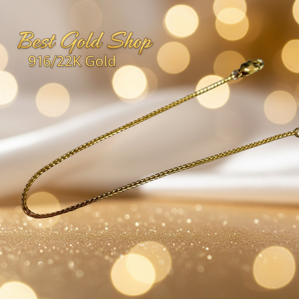 916 Gold (22K) Round Milan Slim Light Elegant Bracelet for WomenBraceletsBest Gold Shop