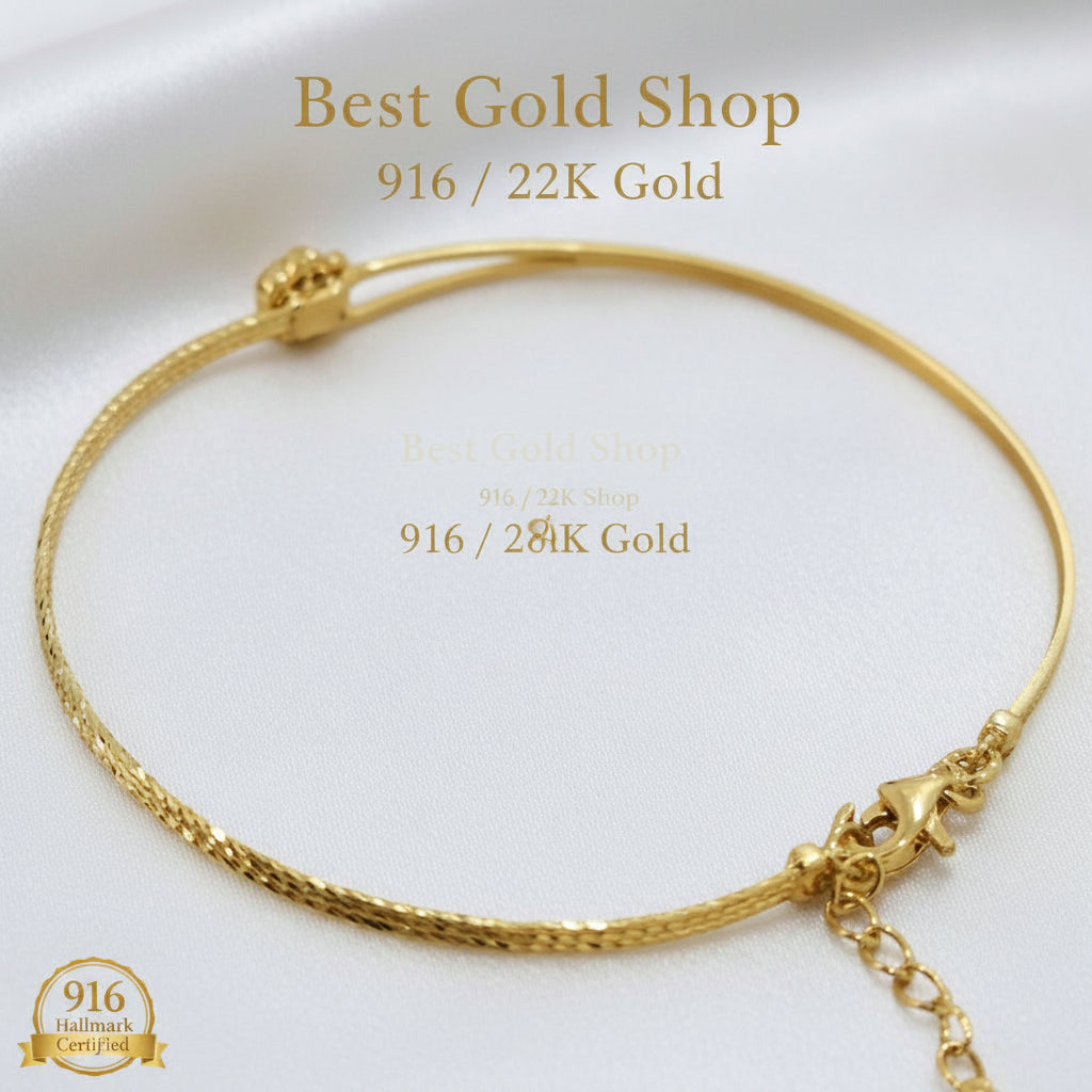 916 Gold Slim Bangle Light WeightBraceletsBest Gold Shop