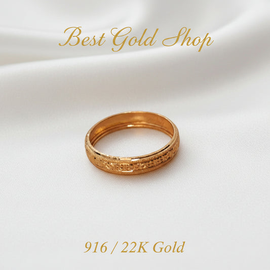 916 Gold Slim Hollow Ring V7 new stockRingsBest Gold Shop