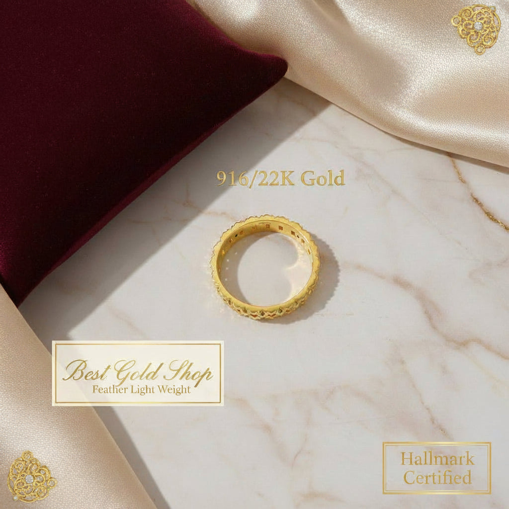 916 Gold (22K) Slim Keeper Light Weight New design Ring for WomenRingsBest Gold Shop