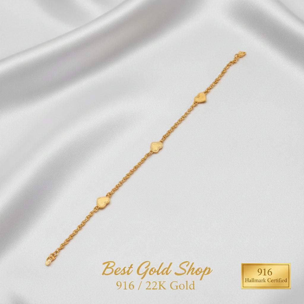 916 Gold Sunflower Love Bracelet extension chain