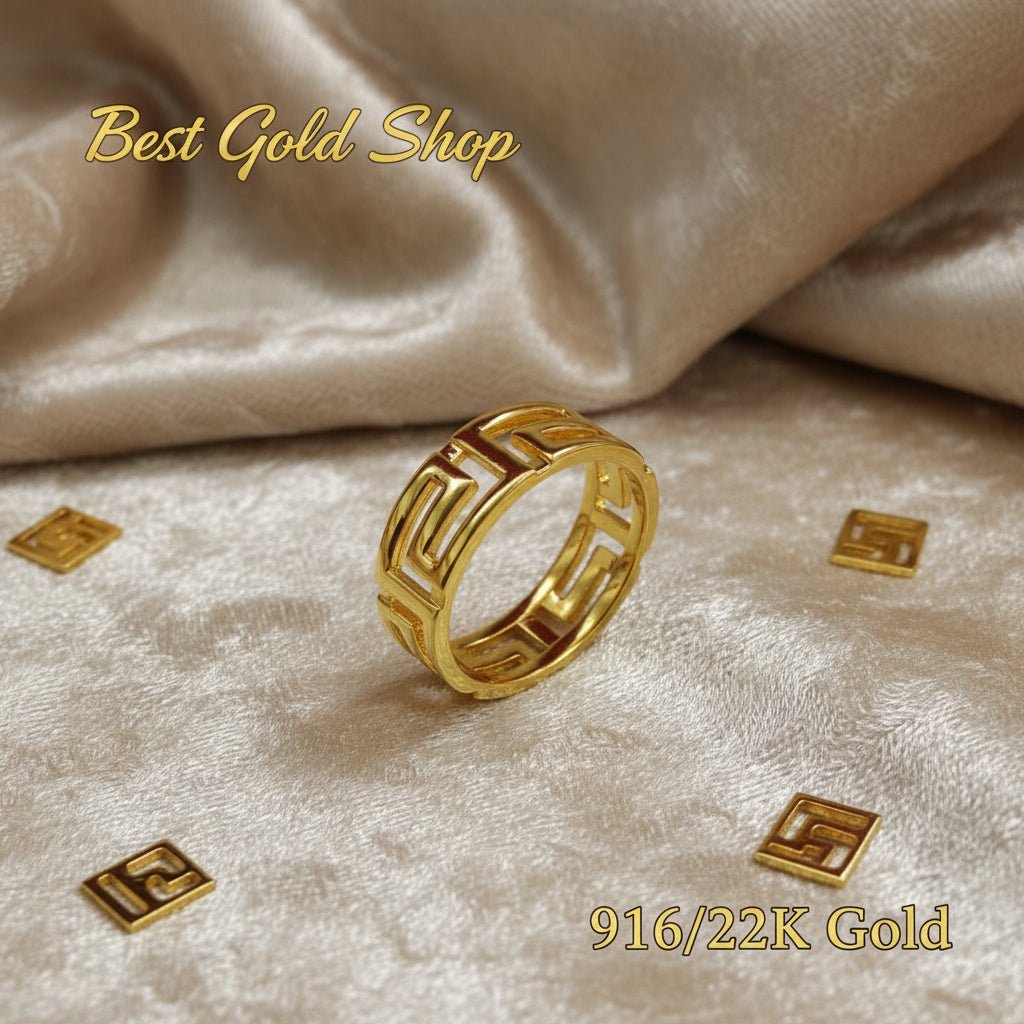 916 Gold (22K) Wan Zi Light Weight New design Ring for WomenRingsBest Gold Shop