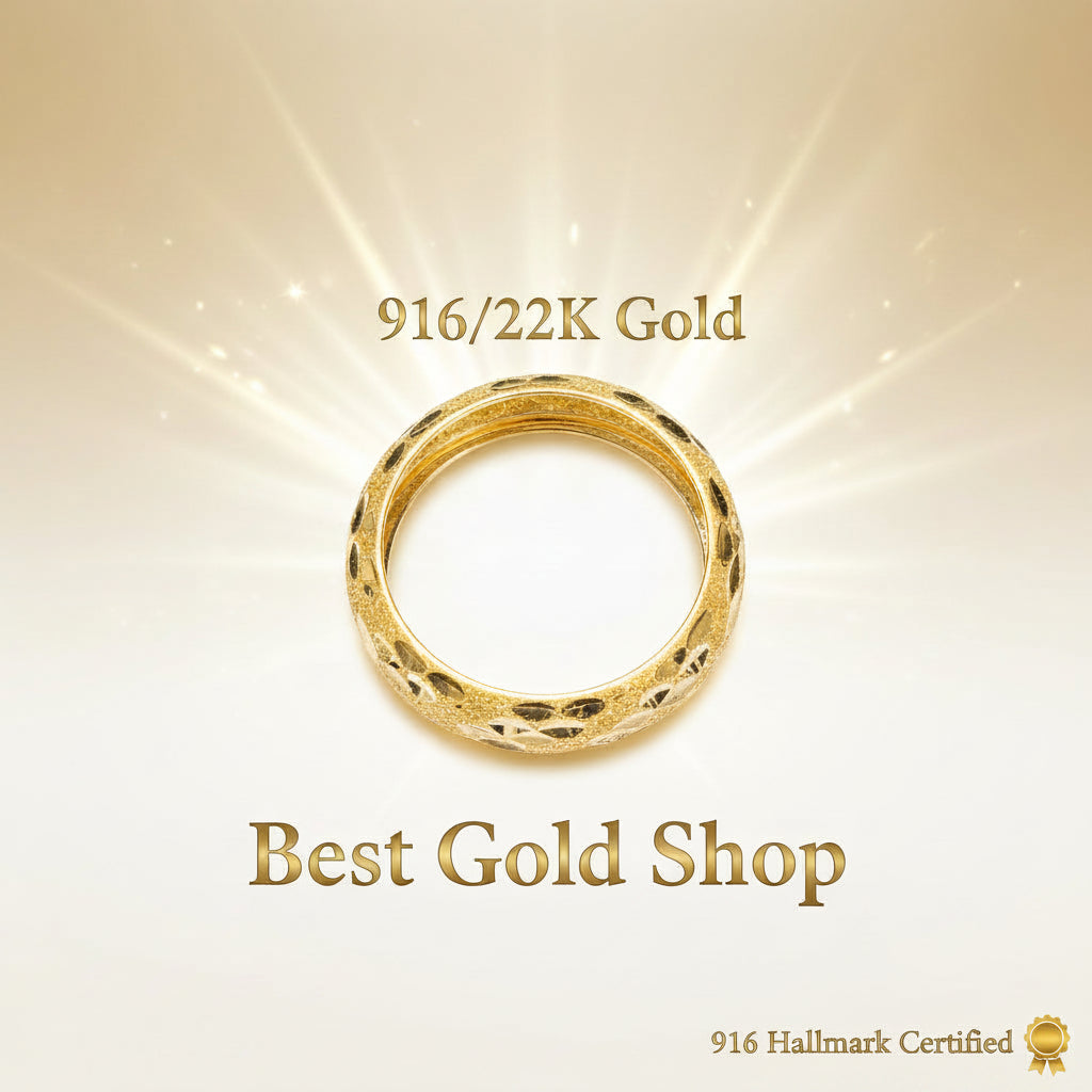 916 Gold Hollow Ring V2 – polished band design