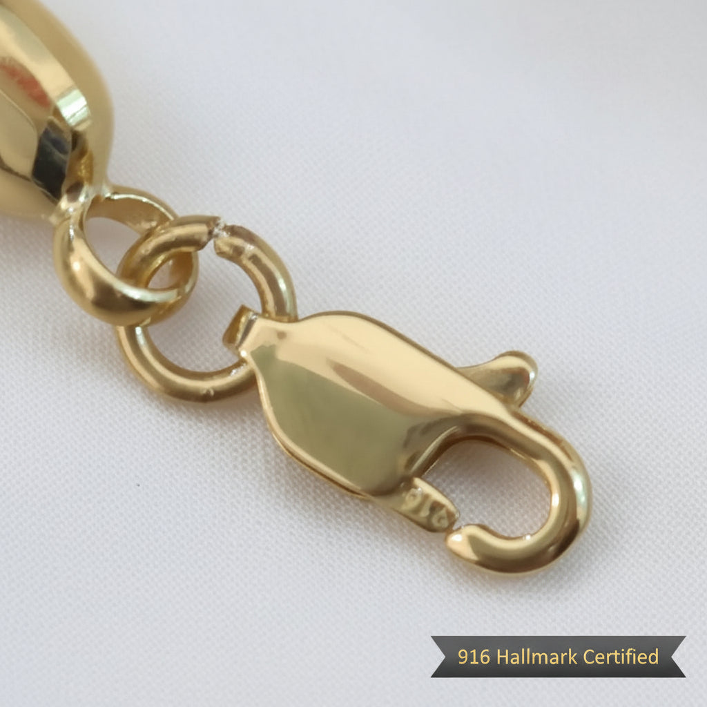 916 Gold Hollow Wan Zi Bracelet | Elegant 22K Gold Design