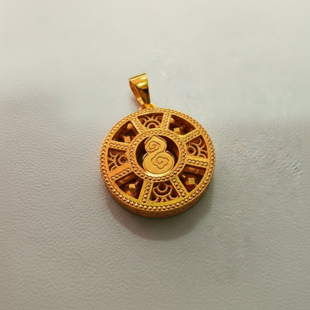 22k / 916 Gold Round Abacus Pendant