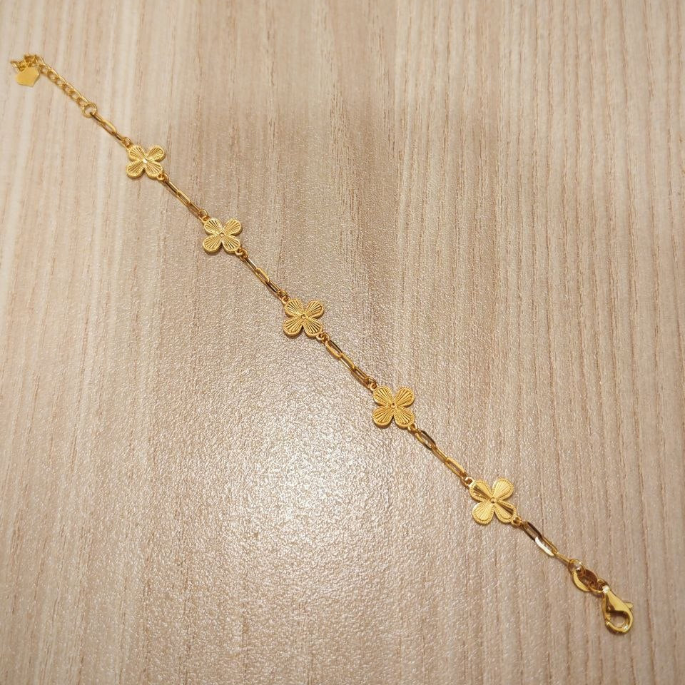 916 Gold Rainbow Leaf Bracelet | Elegant Nature-Inspired Design