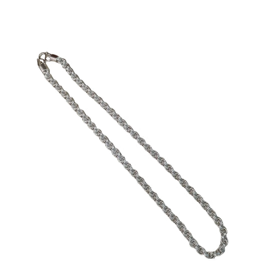990 Silver Rope Ring Chain Necklace | Classic Design