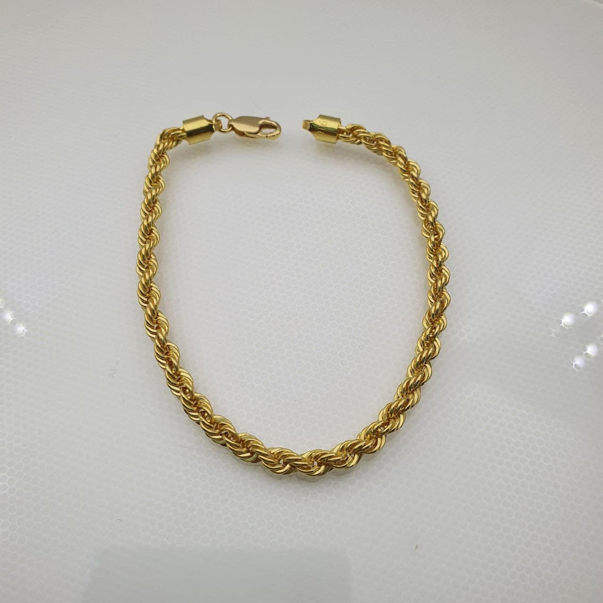 Goldsmiths 9ct Yellow Gold Hollow Rope Bracelet 1.22.0181