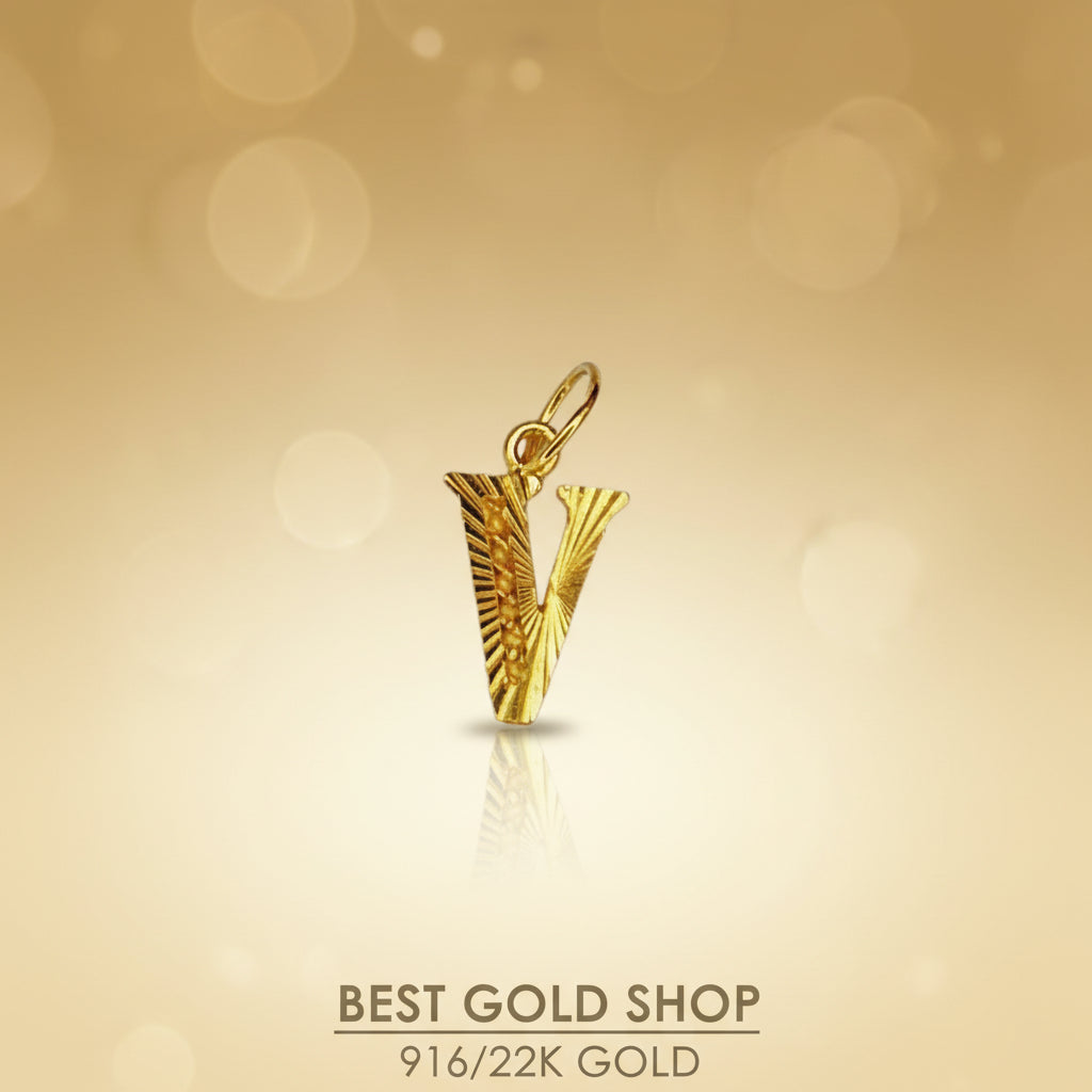 916 gold alphabet cutting design pendant by Best Gold ShopCharms & PendantsBest Gold Shop