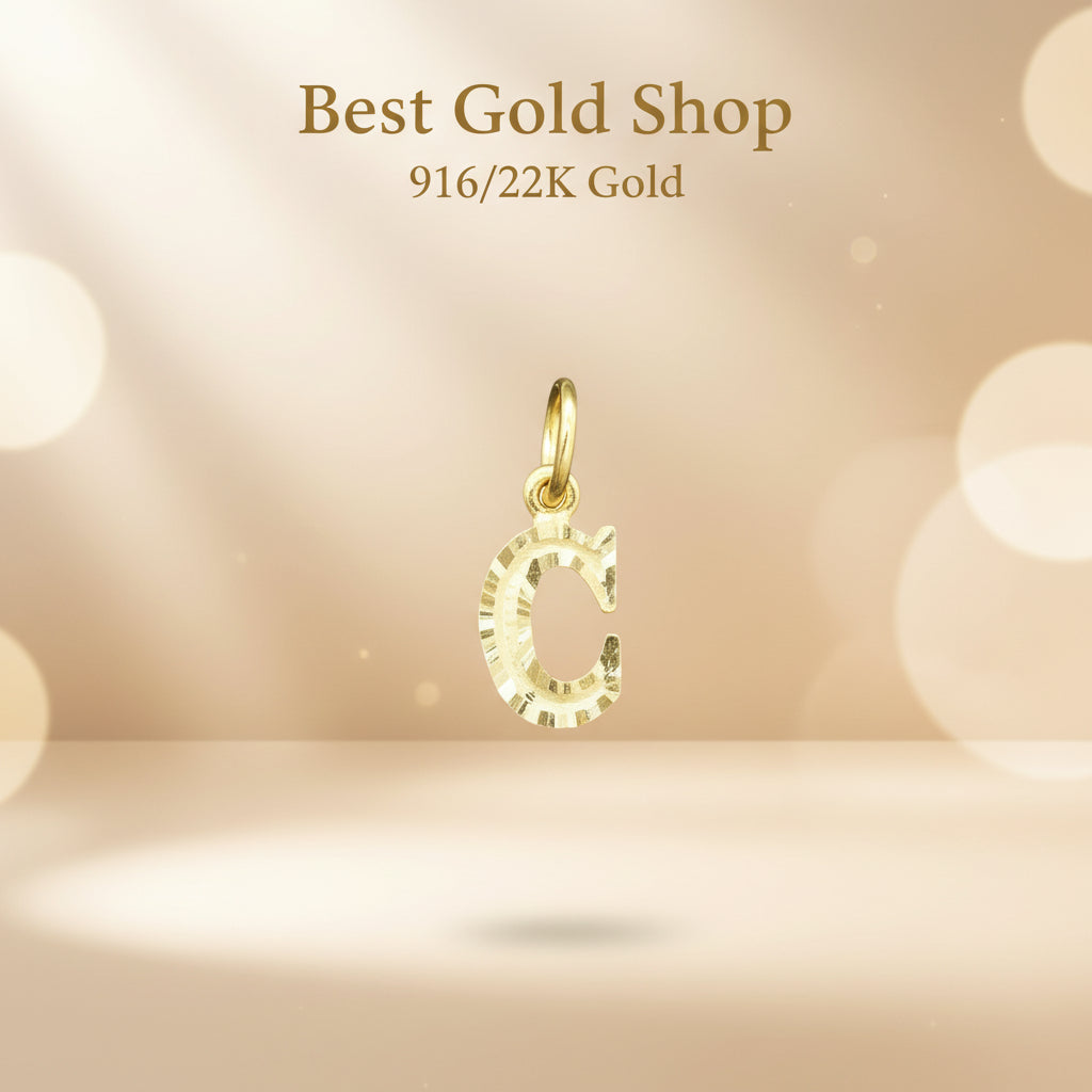 916 Gold Alphabet Pendant V3 by Best Gold ShopCharms & PendantsBest Gold Shop