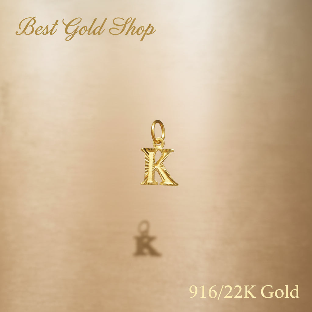 916 Gold Alphabet Pendant V8 by Best Gold ShopCharms & PendantsBest Gold Shop