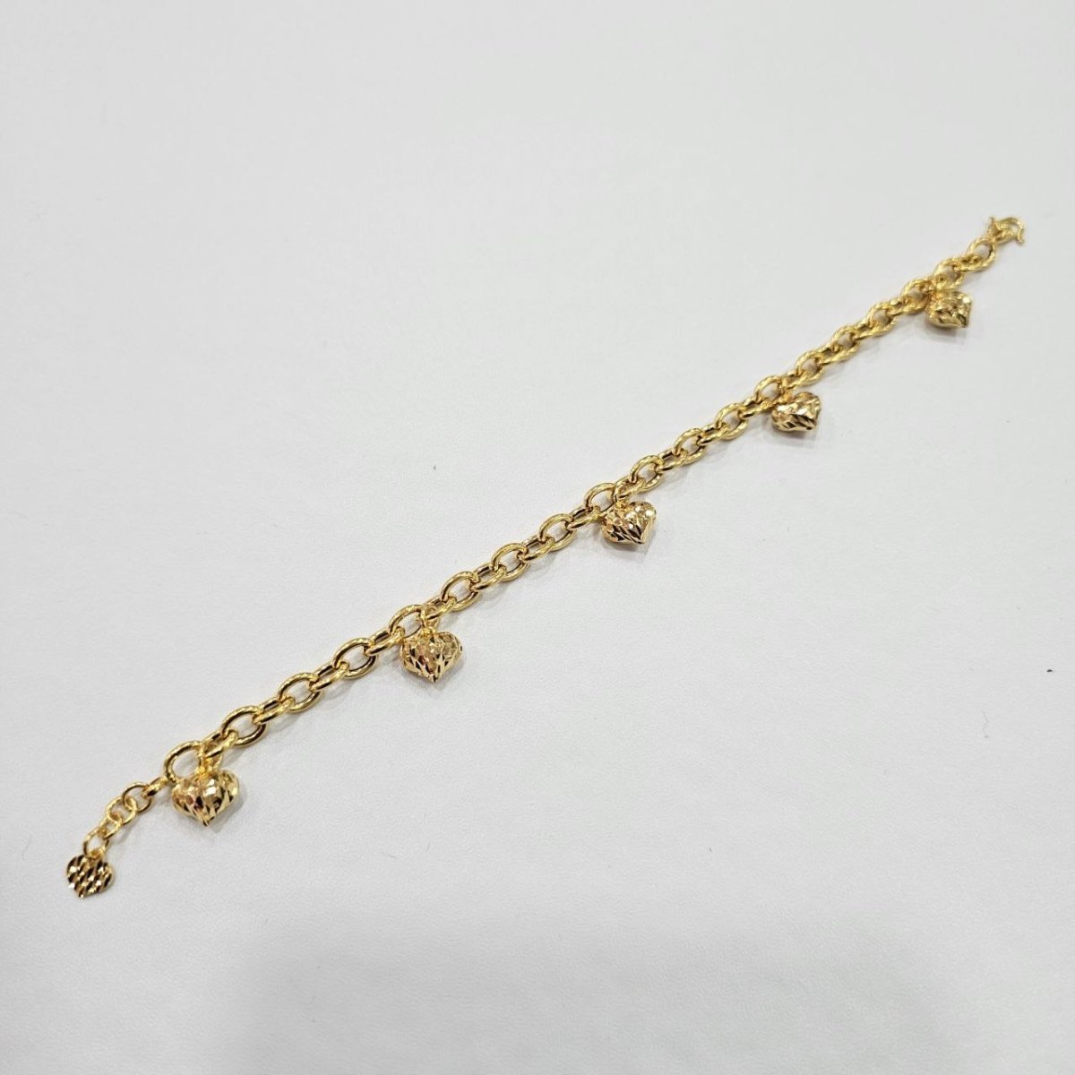 22k / 916 Gold Anchor Dangling Heart Bracelet by Best Gold Shop - Best Gold Shop 22k gold 22k gold bracelet 916 gold Bracelets