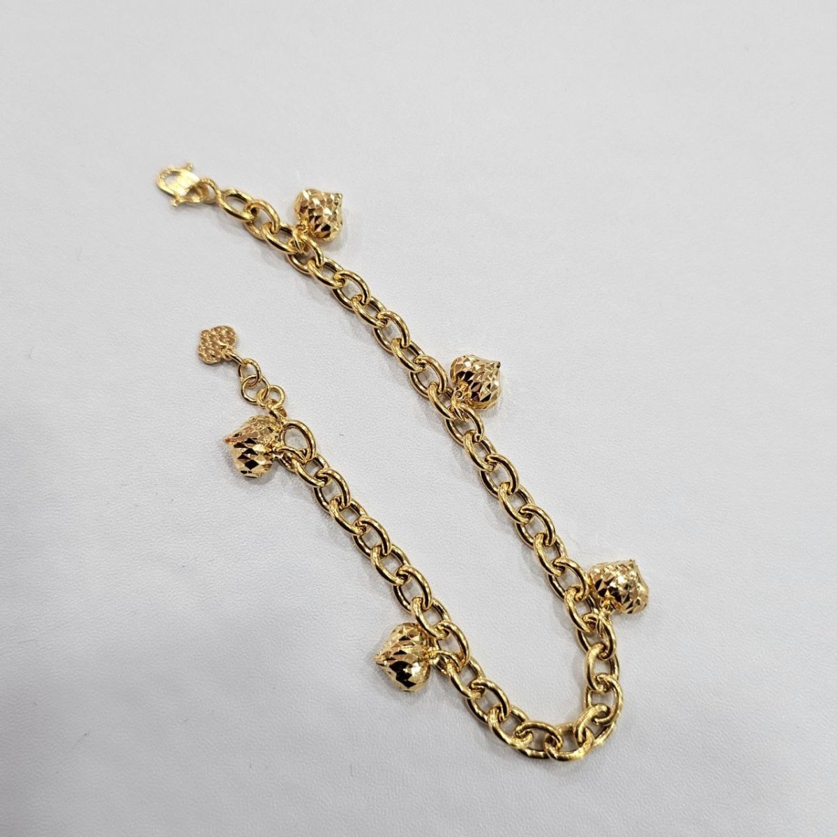 22k / 916 Gold Anchor Dangling Heart Bracelet by Best Gold Shop - Best Gold Shop 22k gold 22k gold bracelet 916 gold Bracelets