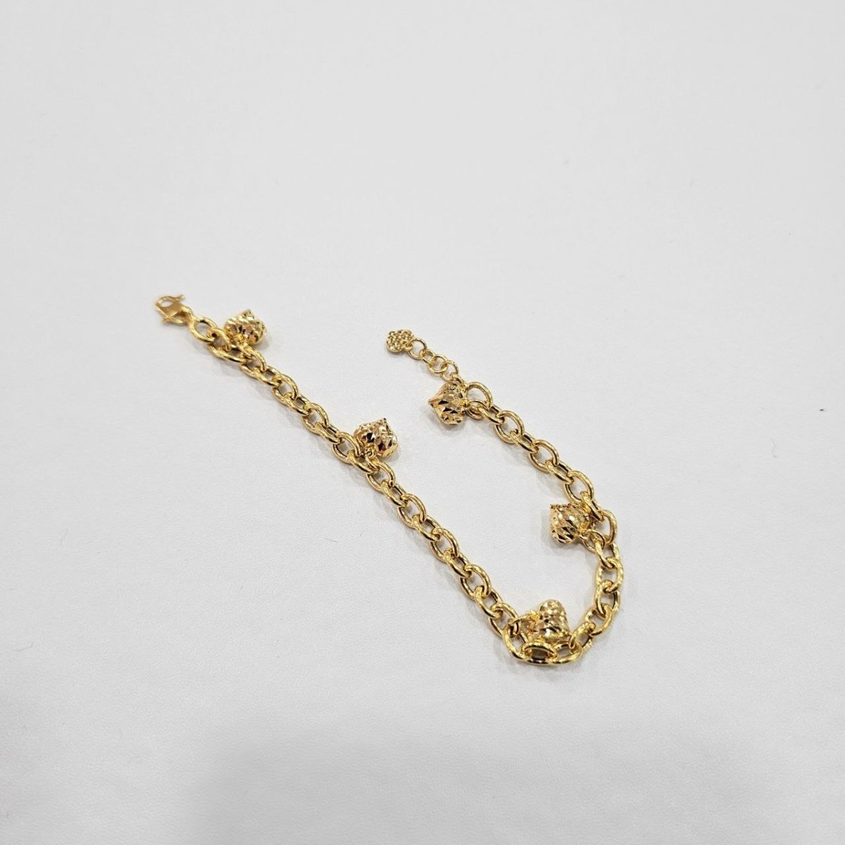 22k / 916 Gold Anchor Dangling Heart Bracelet by Best Gold Shop - Best Gold Shop 22k gold 22k gold bracelet 916 gold Bracelets