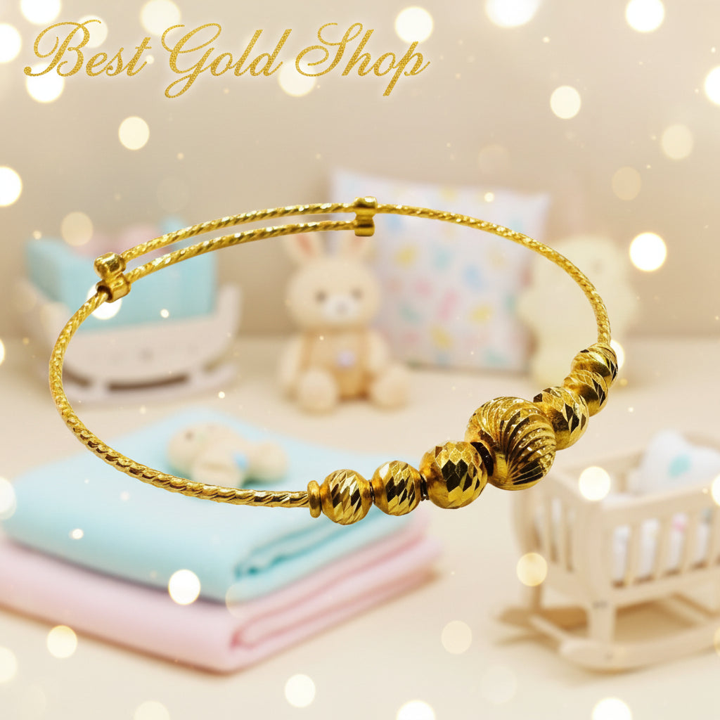 22K / 916 Gold Baby Bangle Slim Design 3 - Best Gold Shop 22k gold 22k gold baby bangle 916 baby bangle Bracelets