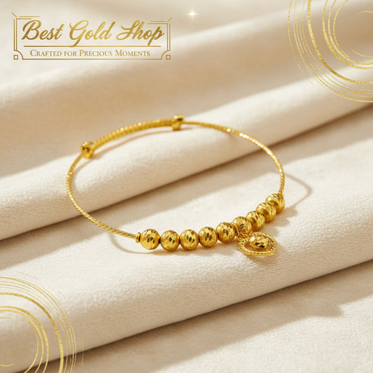 22k / 916 Gold Baby Bangle slim Design 4 - 22k gold 22k gold baby bangle 916 baby bangle Bracelets
