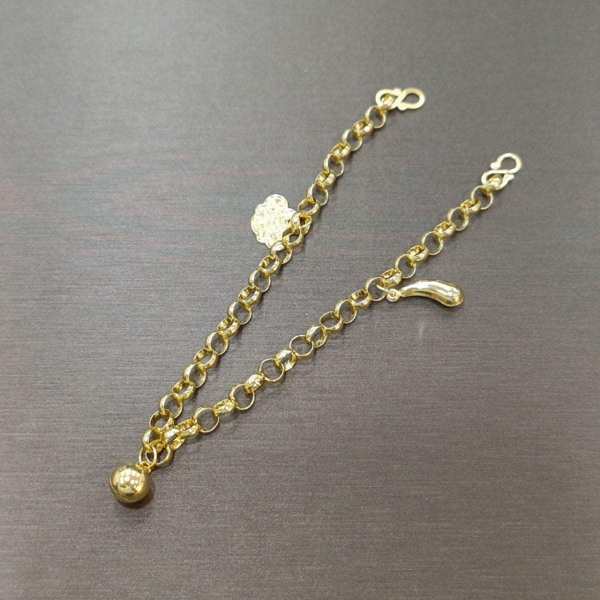 22k / 916 Gold Baby / Kids Anklet - Best Gold Shop 22k gold 22k Gold Baby Anklet 916 gold 916 gold