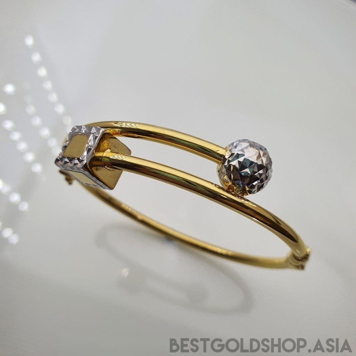 22k / 916 Gold Ball and Cube Bangle - Best Gold Shop 22k gold 22k gold bangle 916 gold 916 gold