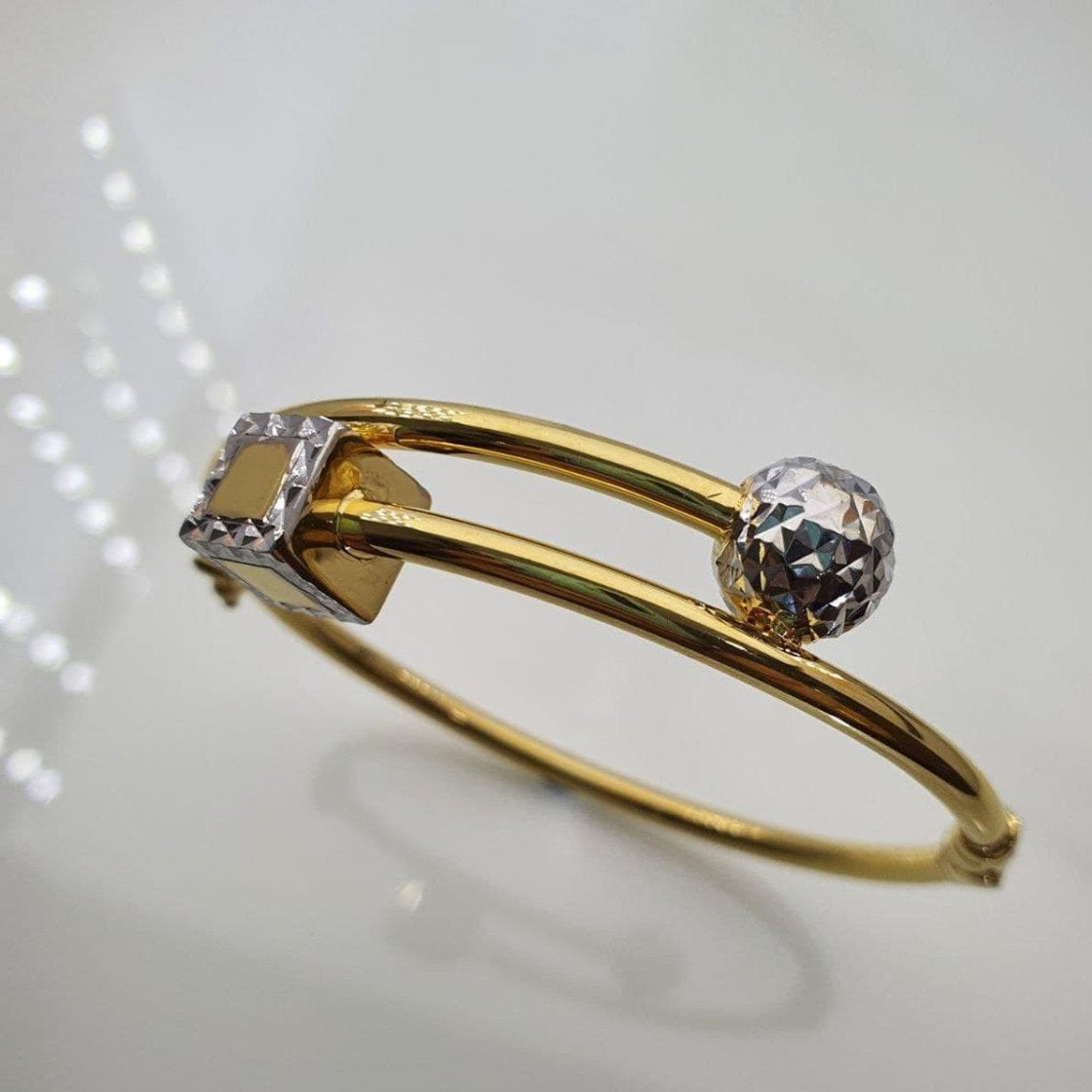 22k / 916 Gold Ball and Cube Bangle - Best Gold Shop 22k gold 22k gold bangle 916 gold 916 gold