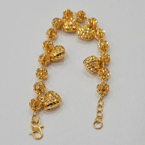 22k / 916 Gold Ball Dangling Heart Bracelet by Best Gold Shop - Best Gold Shop 22k gold 22k gold bracelet 916 gold Bracelets