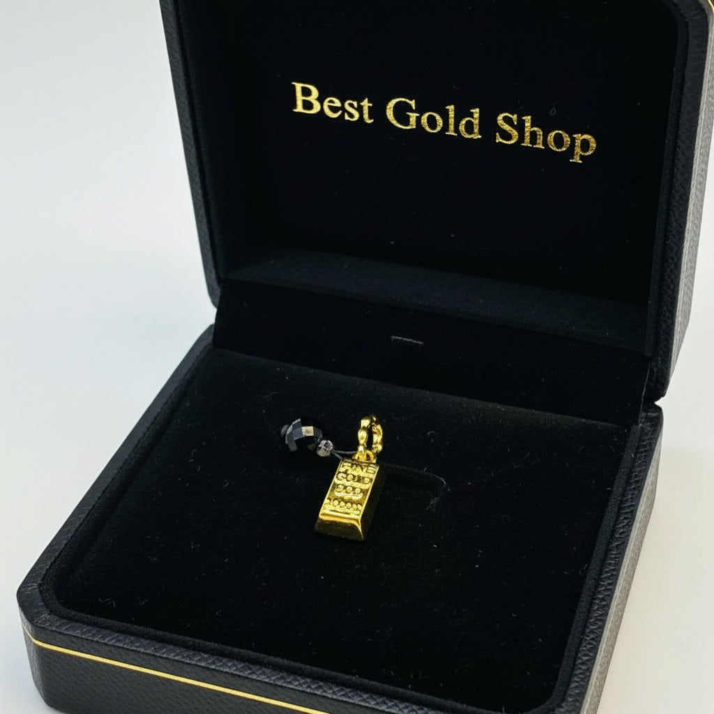 22K / 916 Gold Bar Pendant or Charm - Best Gold Shop 22k gold 22k Gold Charms 22k gold pendant Charms & Pendants