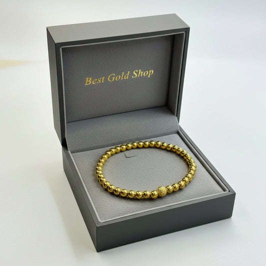 22K / 916 Gold Bead Bangle – Lightweight Elegant Design - Best Gold Shop 22k gold 22k gold bangle 22k gold bracelet Bracelets