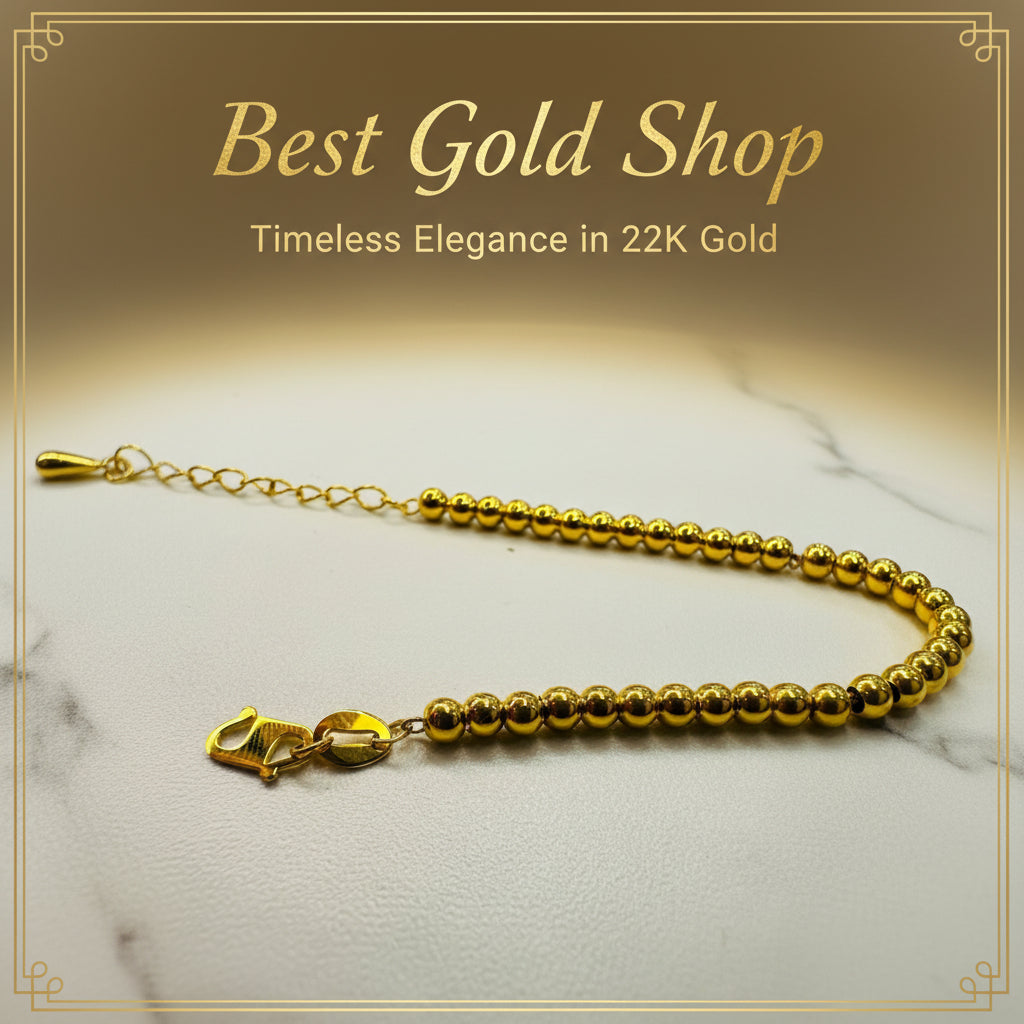 22k / 916 Gold Bead Bracelet Light Weight - Best Gold Shop 22k gold 22k gold bracelet 916 gold Bracelets