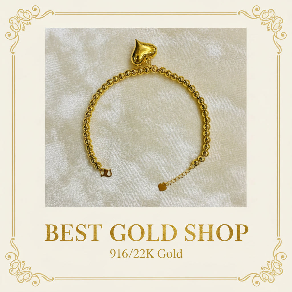 22k / 916 Gold Bead Bracelet Light WeightBraceletsBest Gold Shop