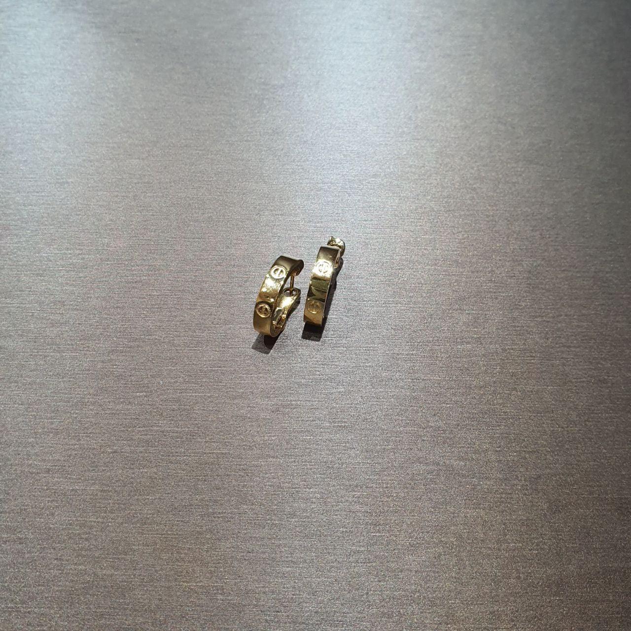 22k / 916 Gold C Design Earring V4-Earrings-Best Gold Shop