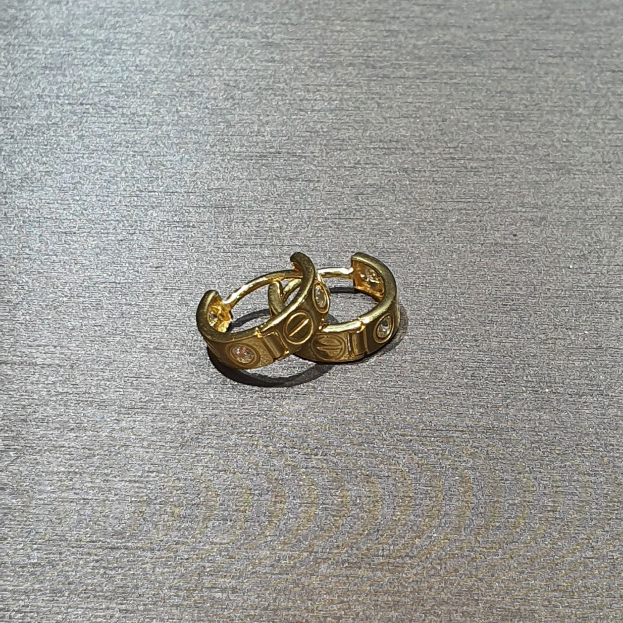 22k / 916 Gold C design Loop Earring-916 gold-Best Gold Shop