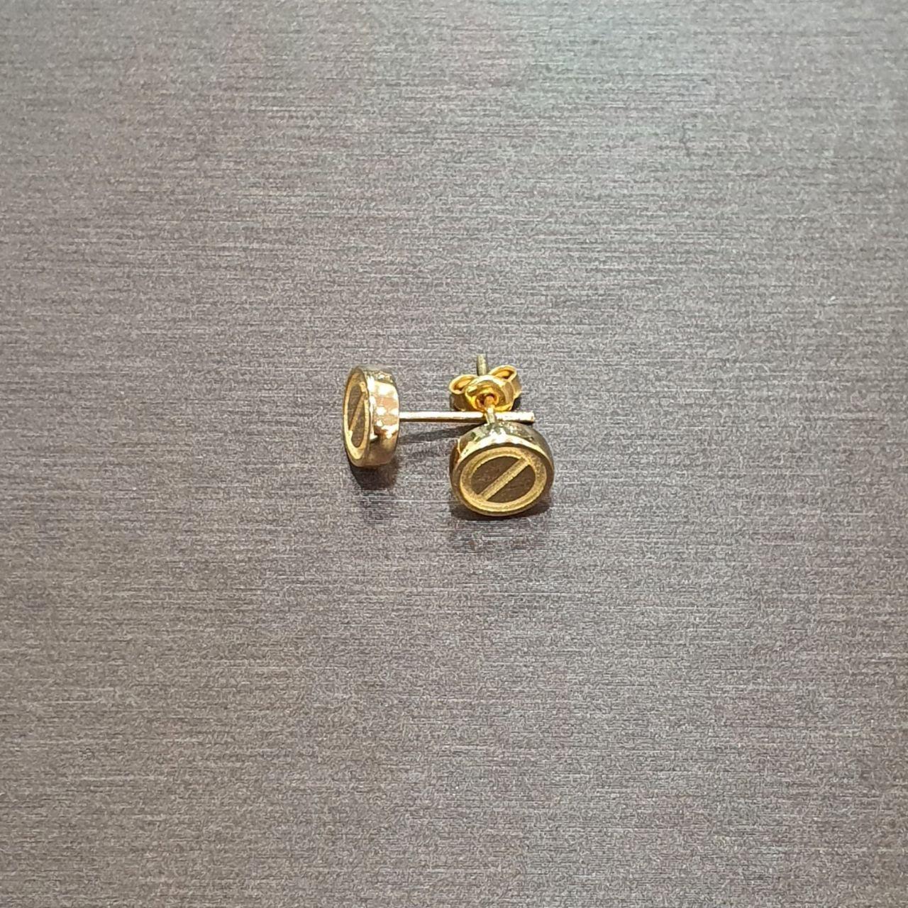 22K / 916 Gold C design Stud Earring-Earrings-Best Gold Shop