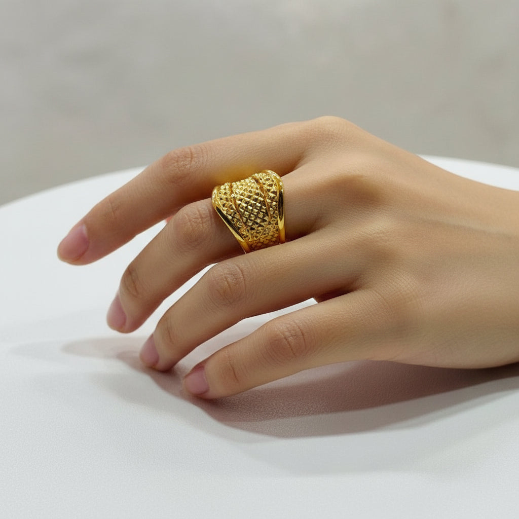 22k / 916 Gold Cavernous Ring New Design - Best Gold Shop 22k gold 22k gold ring 916 gold Rings