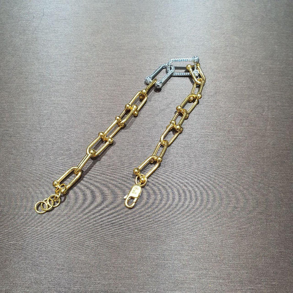 22k / 916 Gold Chain Link Bracelet 2-tone design-Bracelets-Best Gold Shop