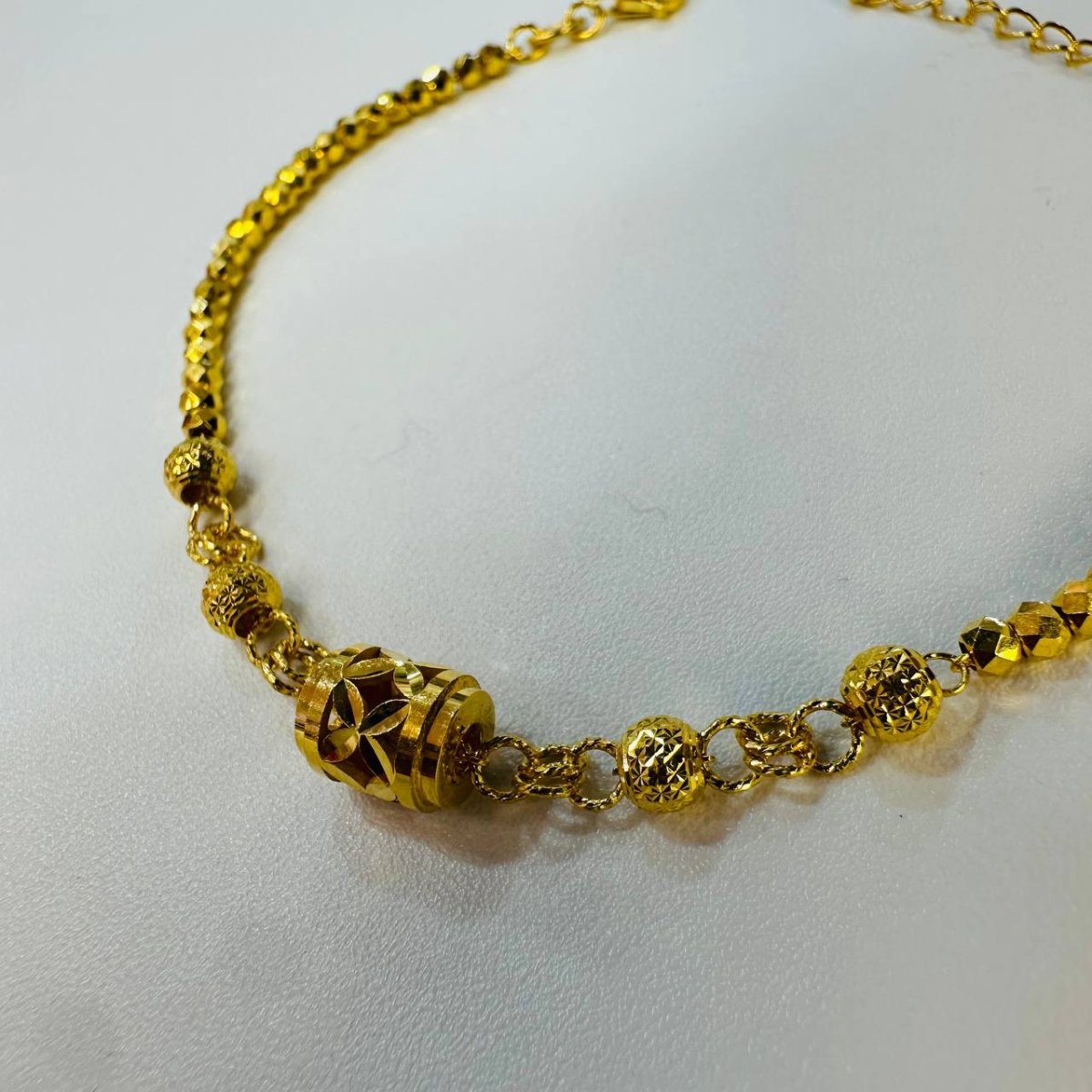 22k / 916 Gold Cutting Shiny Barrel Bracelet - 22k gold 22k gold bracelet 916 gold Bracelets