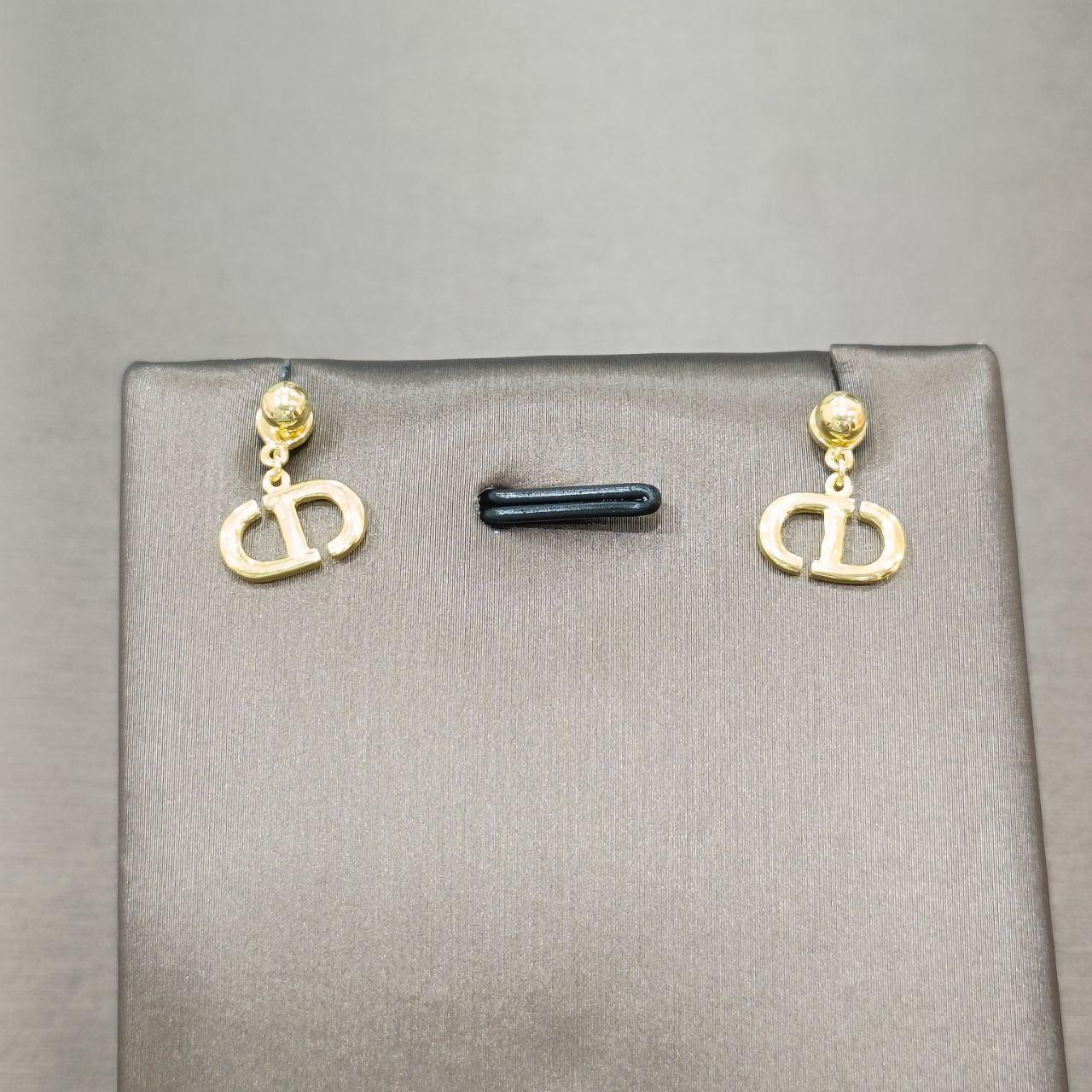 22k / 916 Gold D Design Earring 2 in 1-916 gold-Best Gold Shop