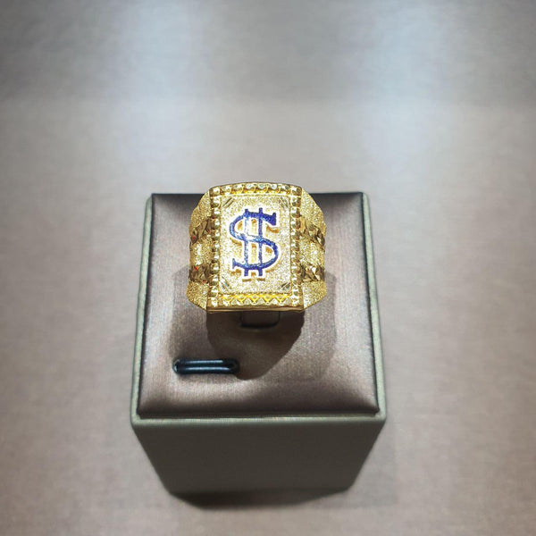 22k / 916 Gold Dollar Sign Ring v2-Rings-Best Gold Shop